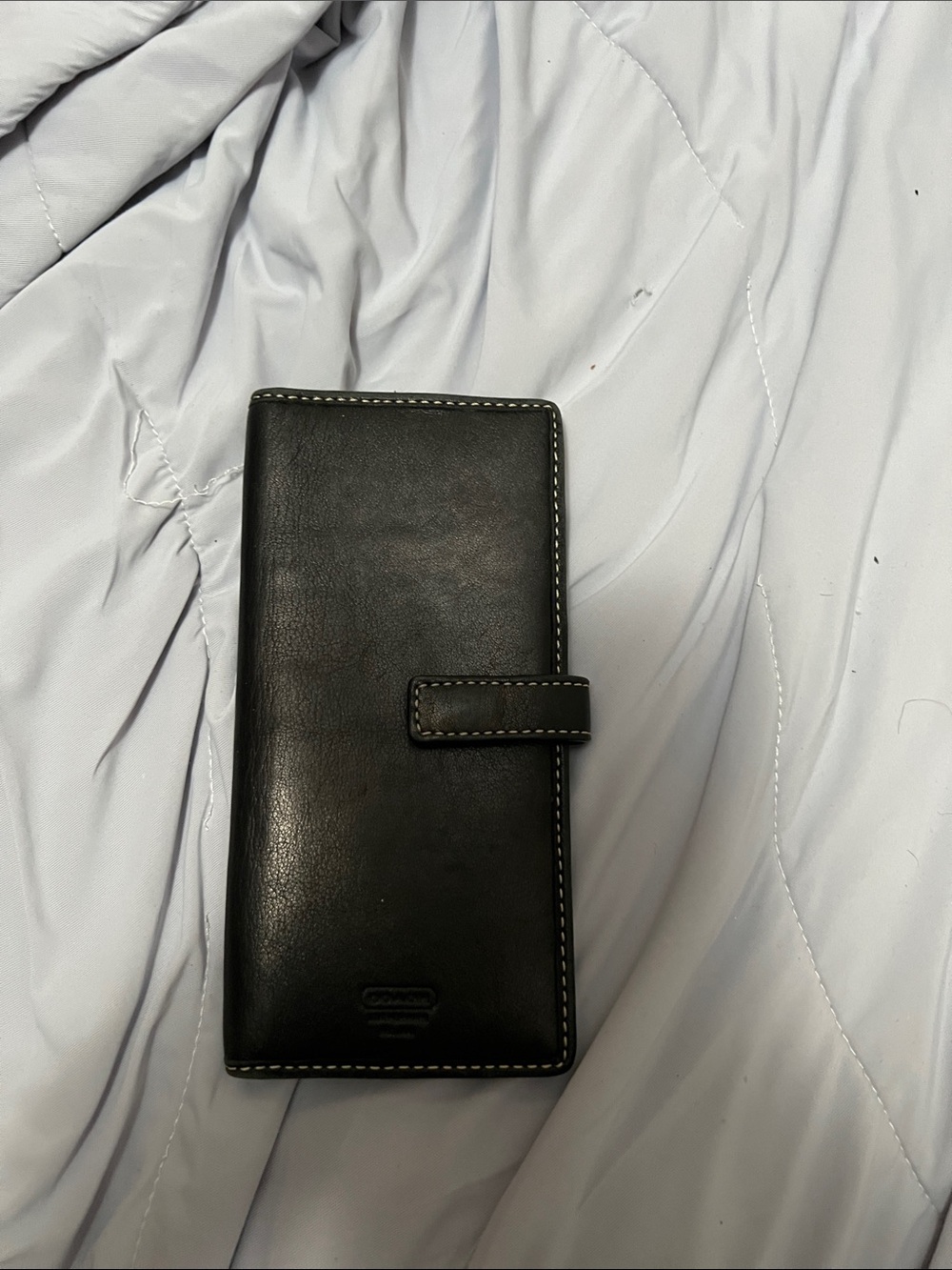 Coach Lilac and Black Trifold Snap Wallet